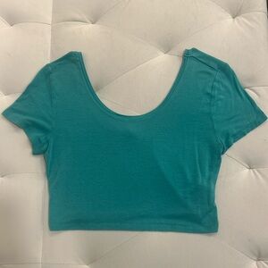 Teal crop top